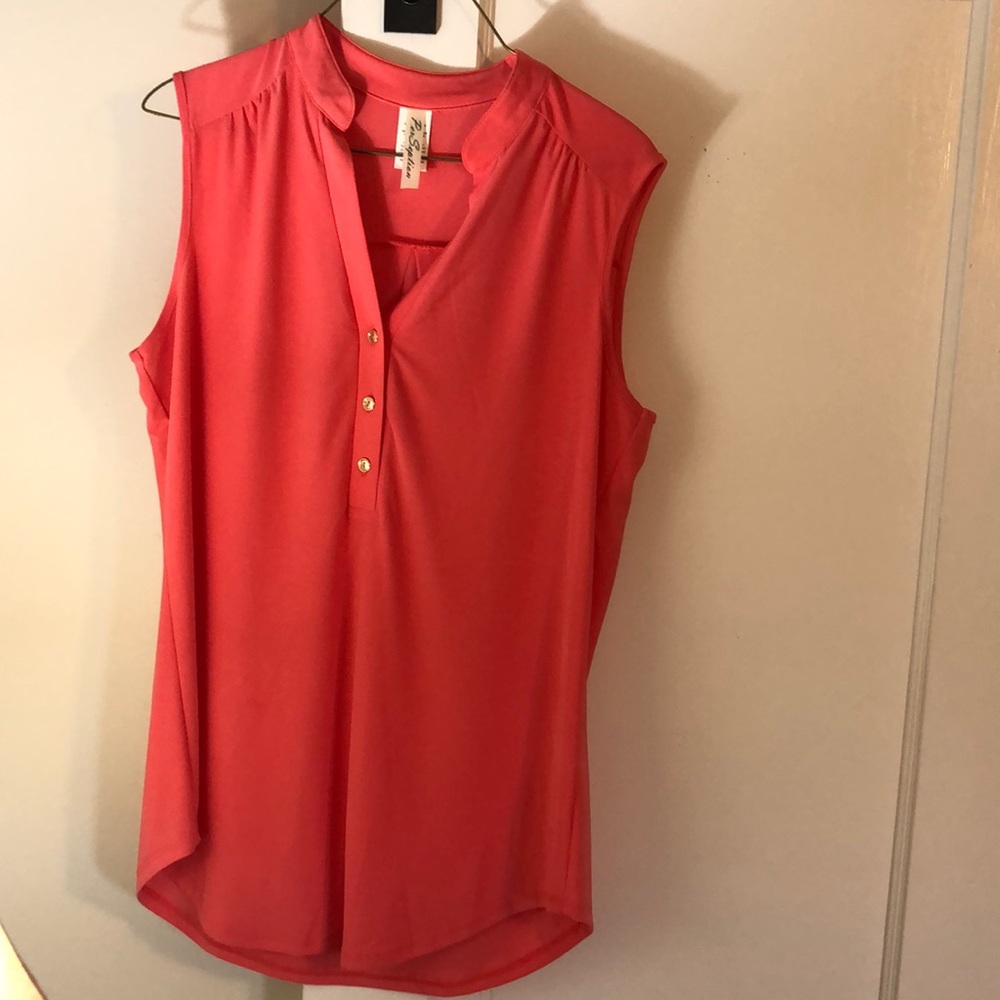 Coral dressy tank